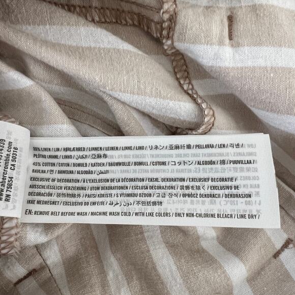 Abercrombie & Fitch Linen Blend High Waist Paper Bag Pants Women's Size Small - Picture 5 of 10